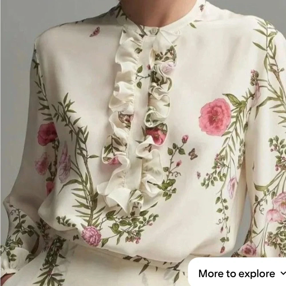 MULLA Floral Print Women's Pant Set NWT Loose Fit - Picture 2 of 7